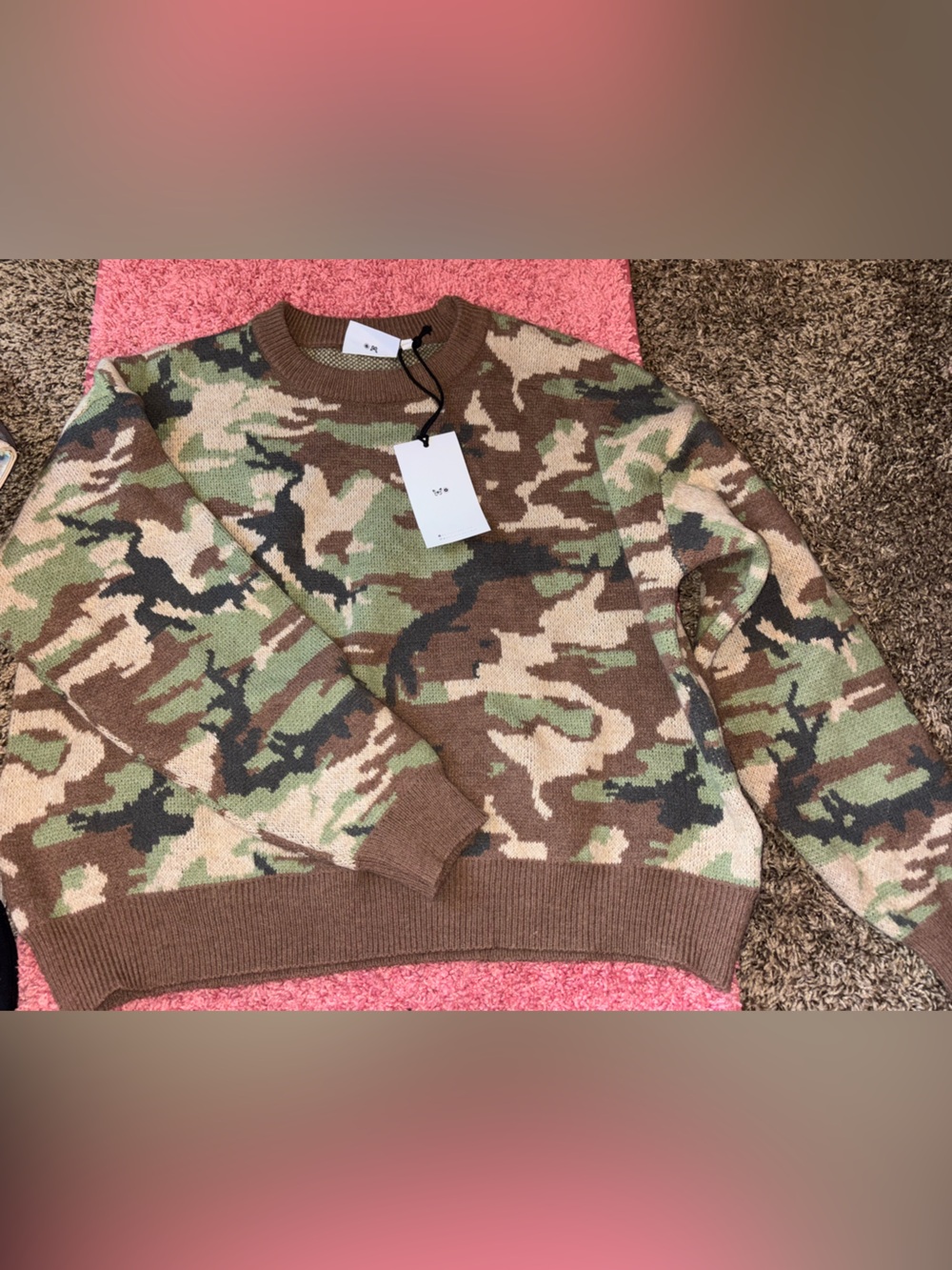 Camouflage Crewneck Sweater - Brown/Green